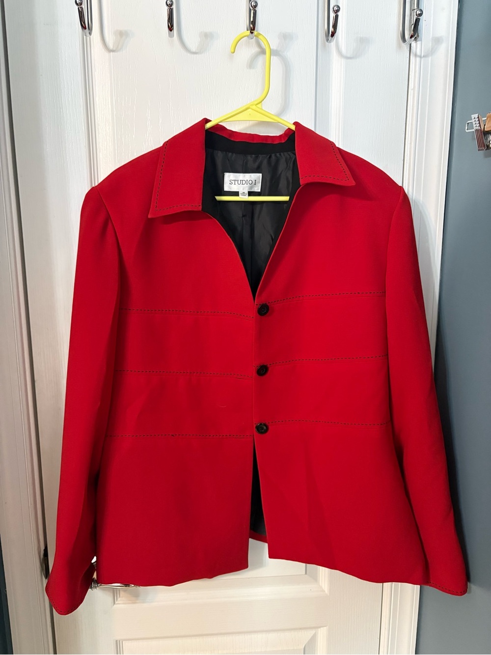 Studio I Bright Red Three-Button Blazer